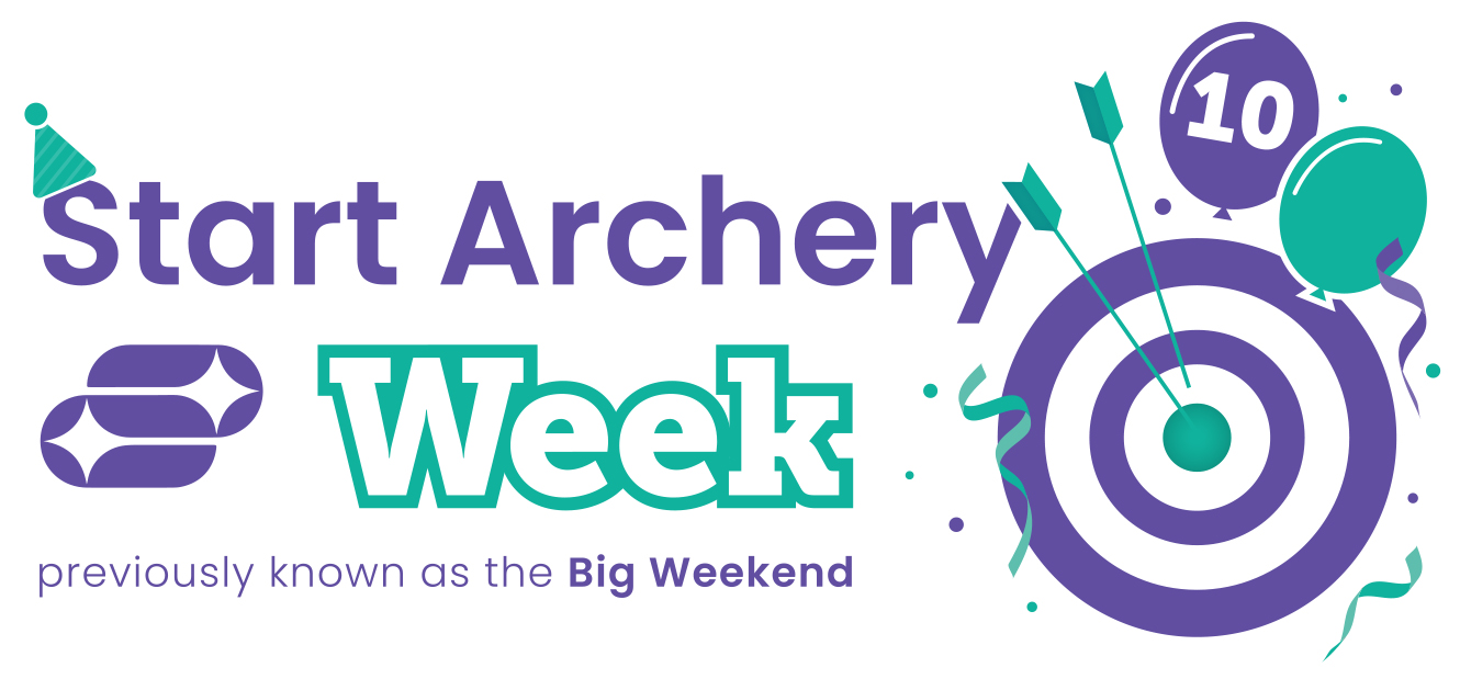 10th birthday start archery week logo